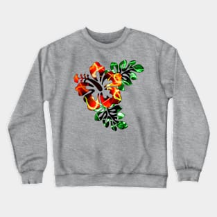 Electric Hibiscus - Red Crewneck Sweatshirt